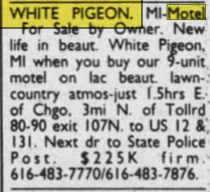 Little Country Inn (White Pigeon Motel) - Aug 1997 For Sale (newer photo)